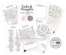 Load image into Gallery viewer, Floral Tasks &amp; Thoughts Planner