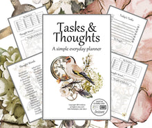 Load image into Gallery viewer, Vintage Tasks &amp; Thoughts Planner