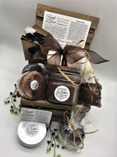 Load image into Gallery viewer, Leather Wood Crate Shower Set